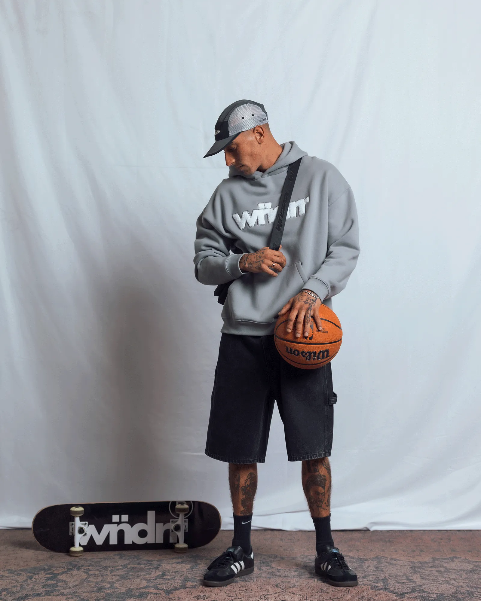 TONE HOOD SWEAT - CEMENT GREY sold by WNDRR product image thumbnail 5