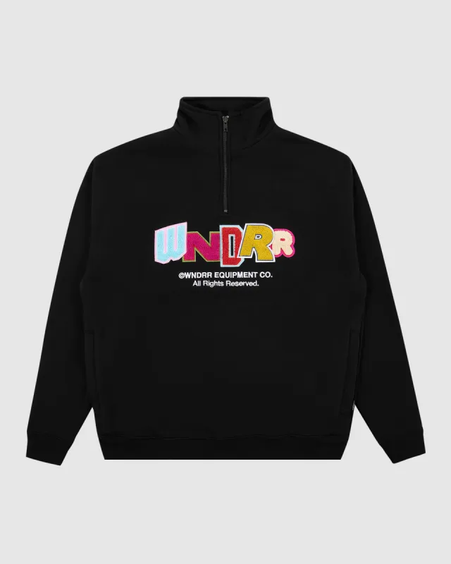 SHERRI 1/4 ZIP SWEAT - BLACK sold by WNDRR