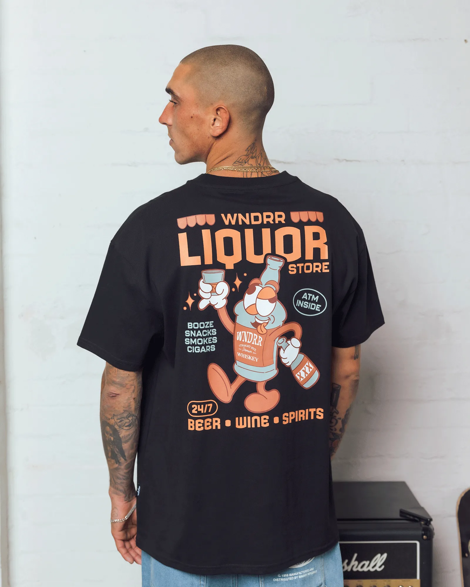 LIQUOR BOX FIT TEE - BLACK sold by WNDRR product image thumbnail 2
