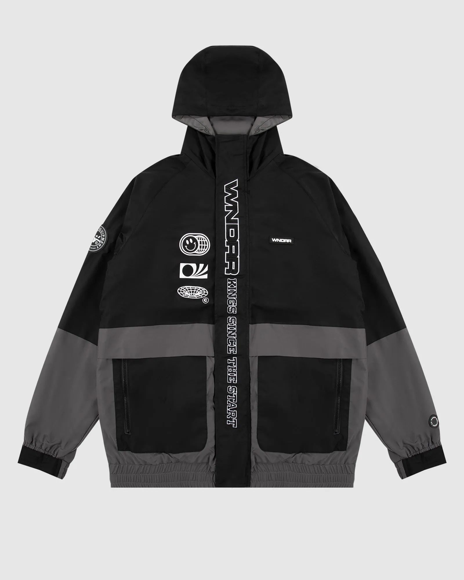 AMPLIFY SPRAY JACKET - BLACK/GREY sold by WNDRR