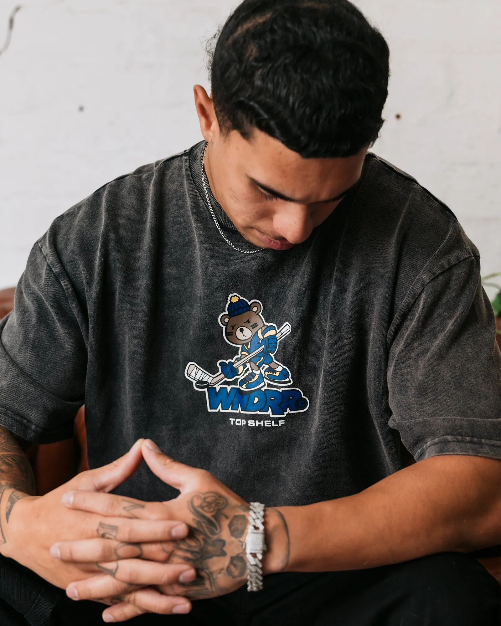 TOP SHELF HEAVY WEIGHT TEE - WASHED BLACK sold by WNDRR product image thumbnail 2