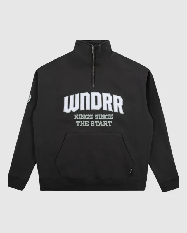 UNRIVALLED 1/4 ZIP SWEAT - FADED BLACK sold by WNDRR