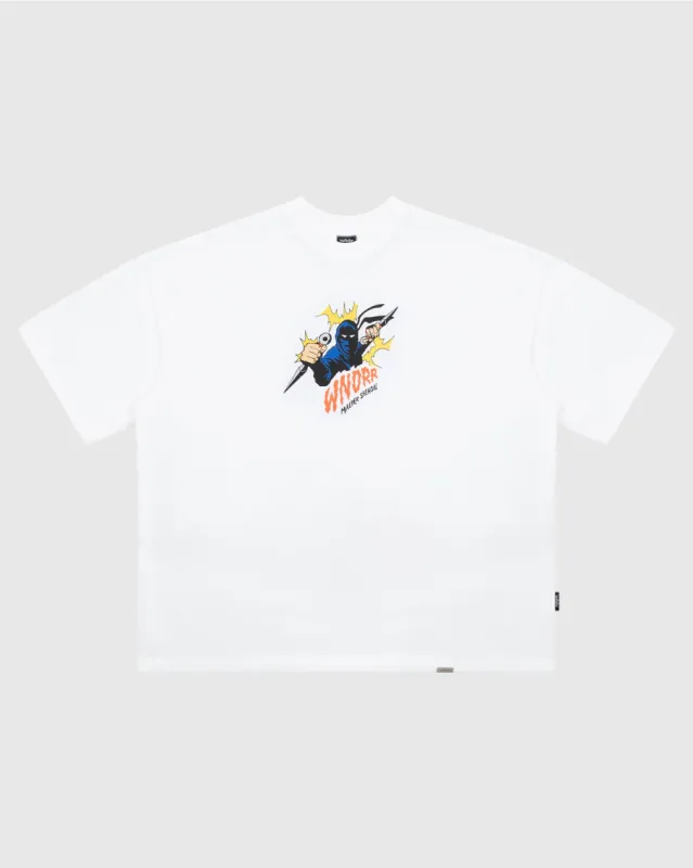 SHINOBI HEAVY WEIGHT TEE - WHITE sold by WNDRR