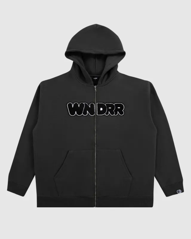 HALO ZIP HOOD SWEAT - BLACK sold by WNDRR