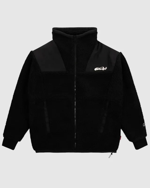 IN CHECK SHERPA JACKET - BLACK sold by WNDRR