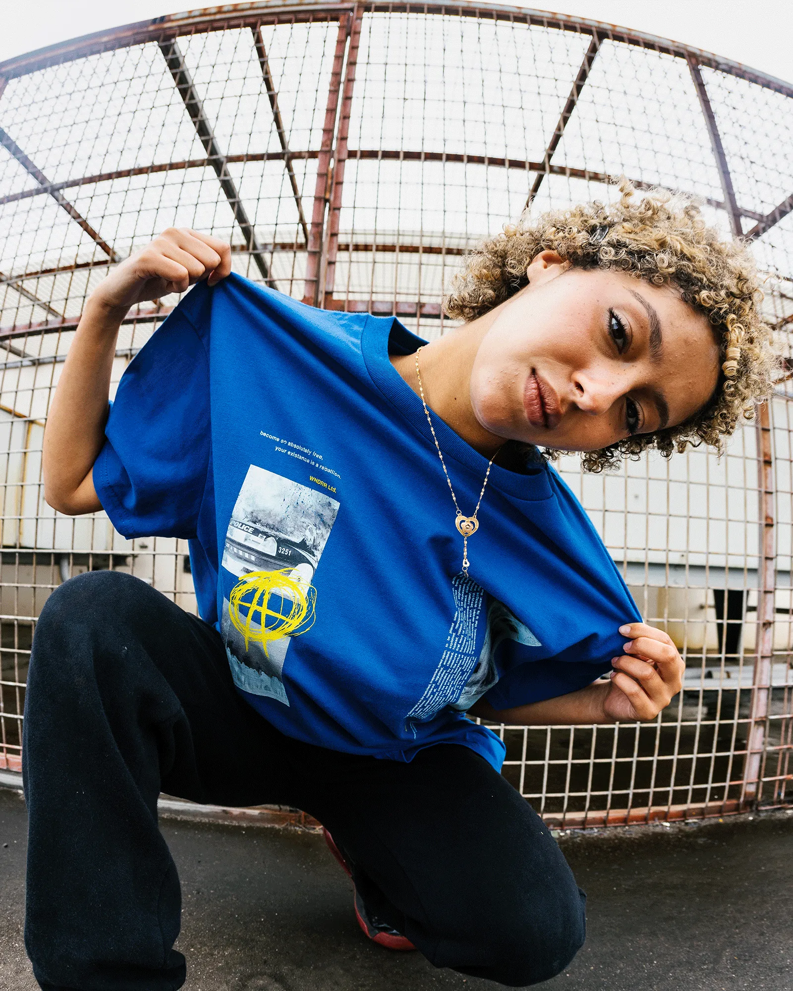 ANARCHY BOX FIT TEE - COBALT BLUE sold by WNDRR product image thumbnail 2