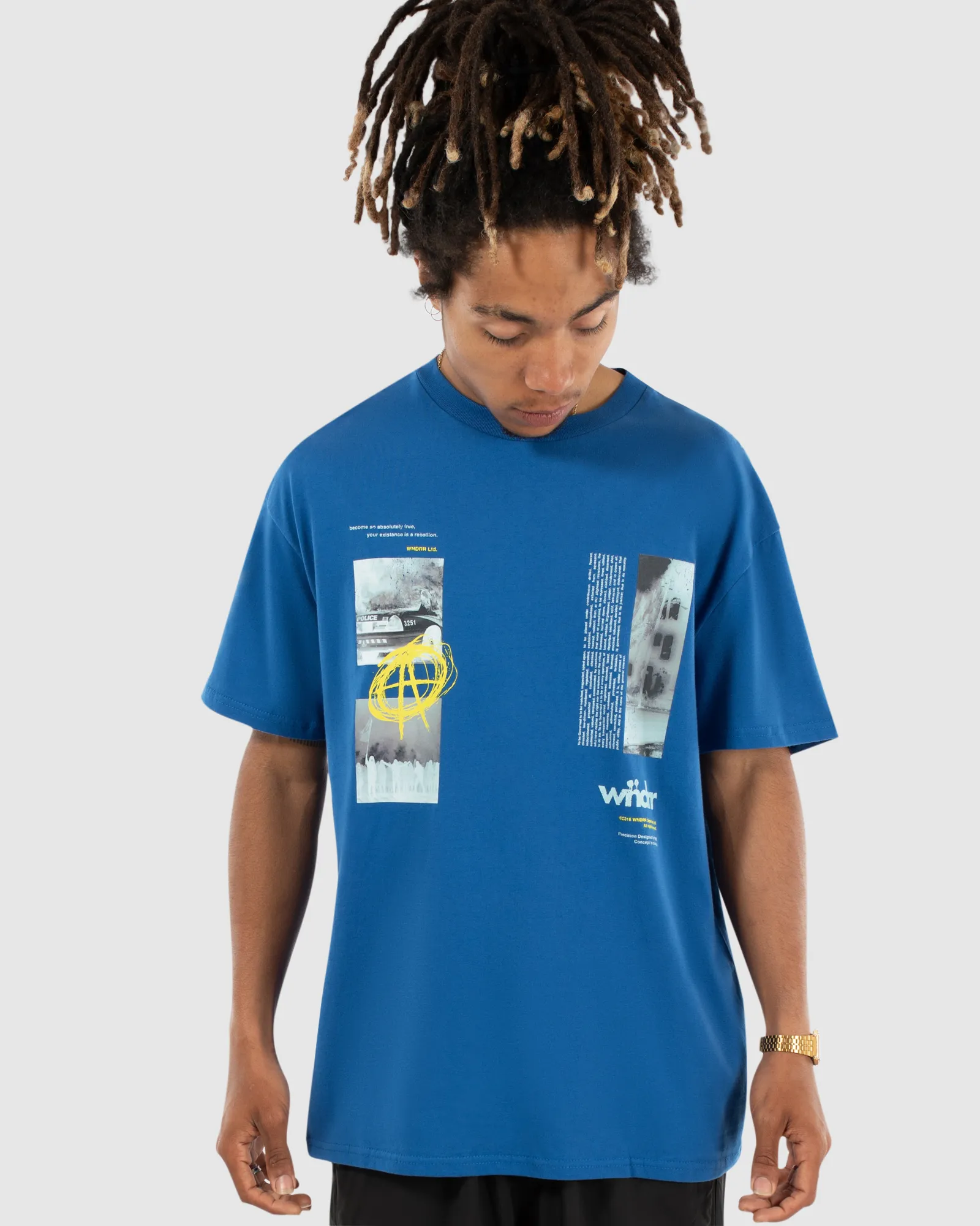 ANARCHY BOX FIT TEE - COBALT BLUE sold by WNDRR product image thumbnail 4