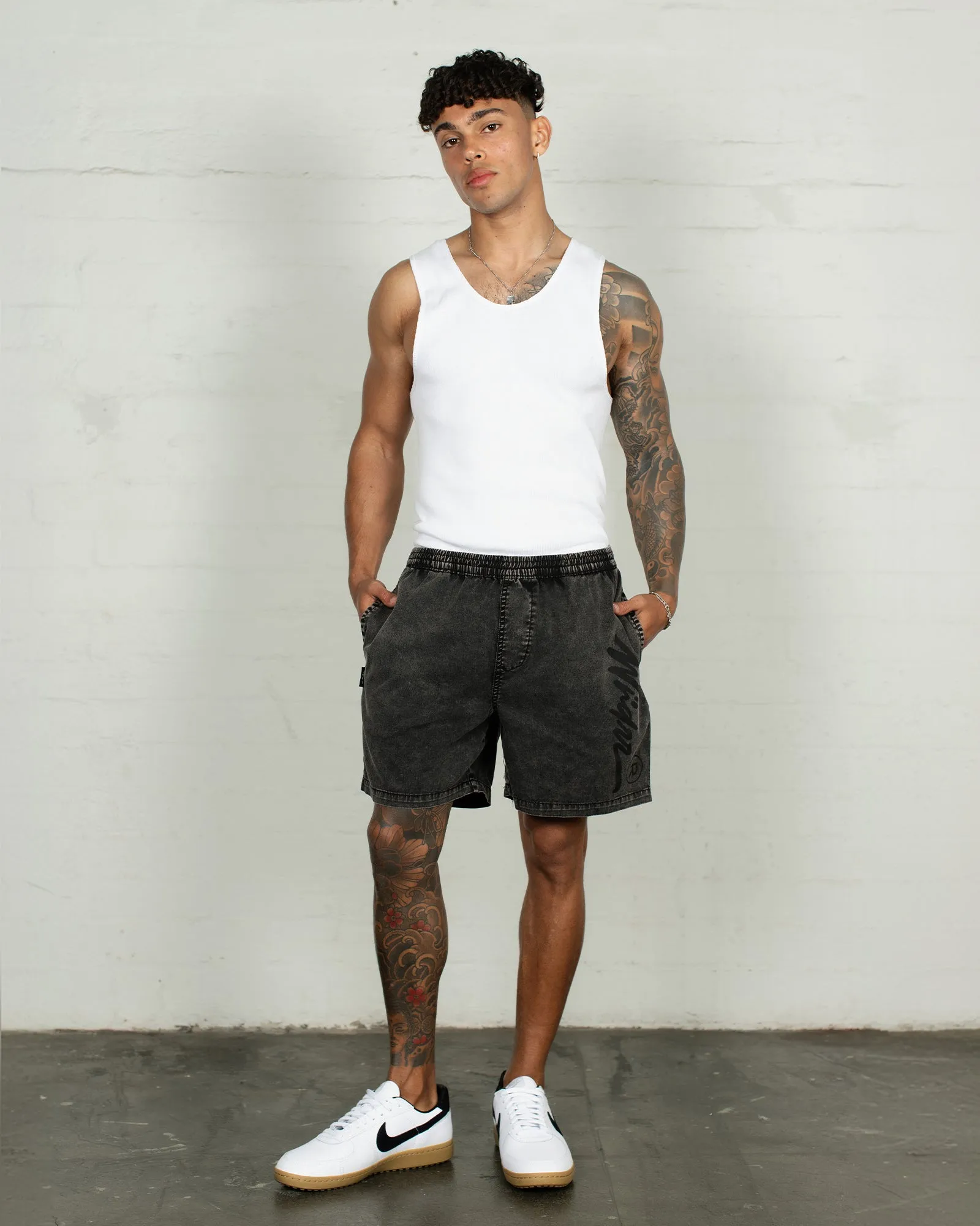 OFFEND BEACH SHORT - WASHED BLACK sold by WNDRR product image thumbnail 2