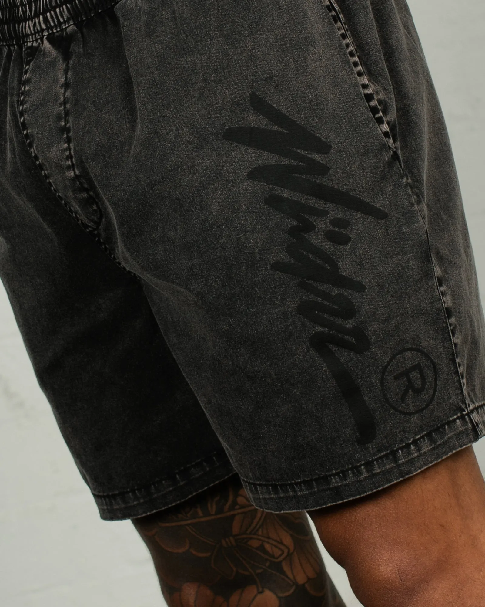 OFFEND BEACH SHORT - WASHED BLACK sold by WNDRR product image thumbnail 5