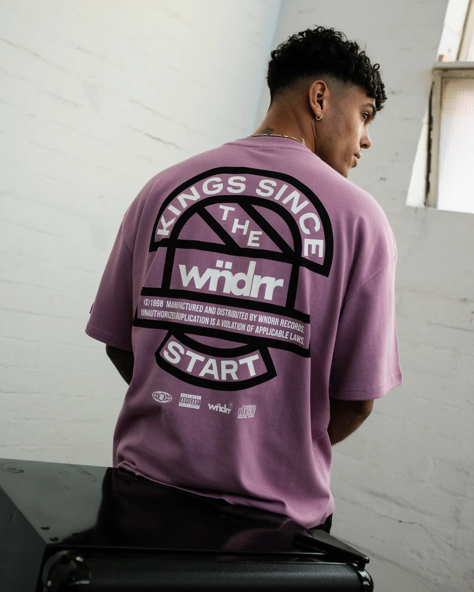 HIGH SIGN HEAVY WEIGHT TEE - MAUVE sold by WNDRR product image thumbnail 2