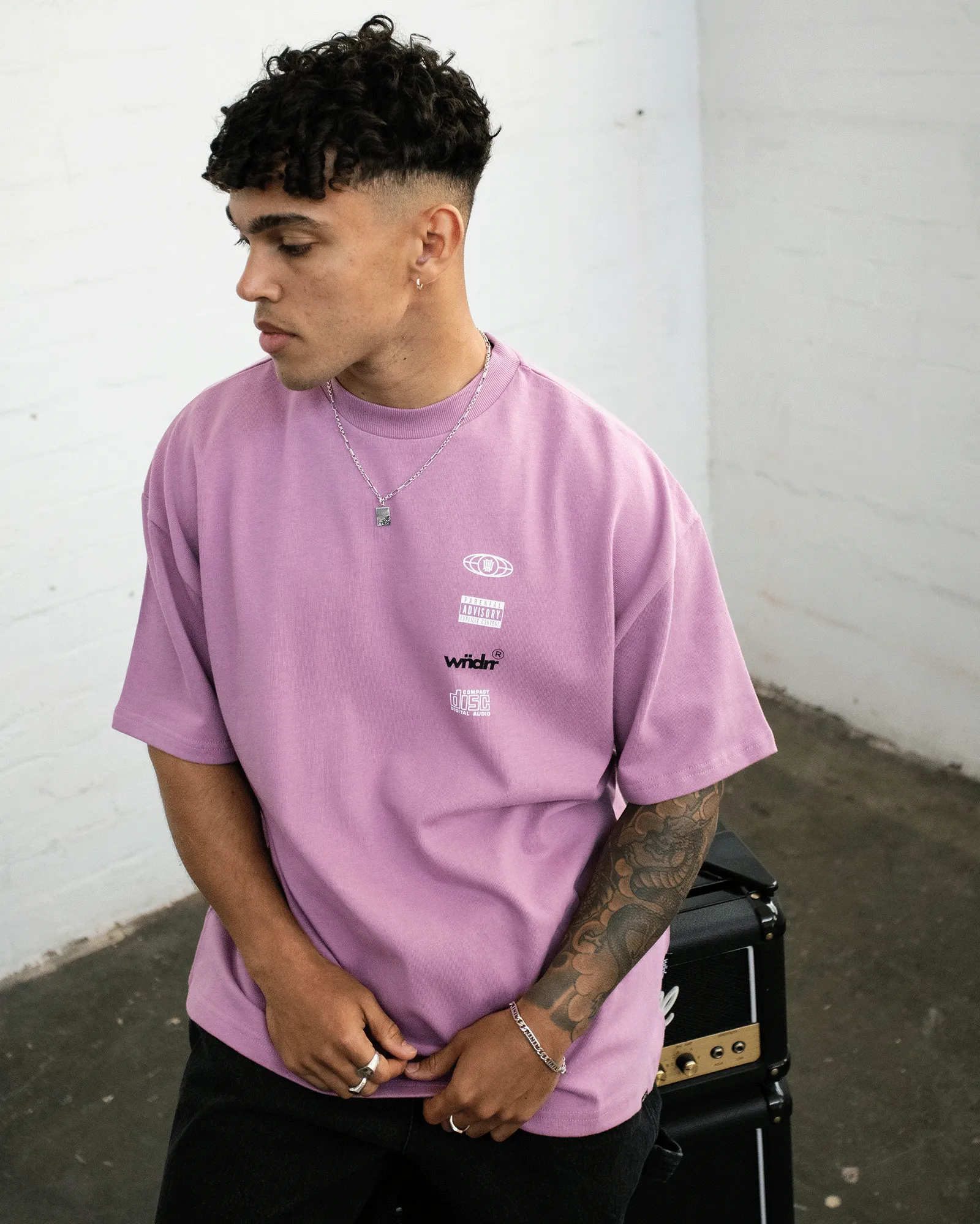 HIGH SIGN HEAVY WEIGHT TEE - MAUVE sold by WNDRR product image thumbnail 4
