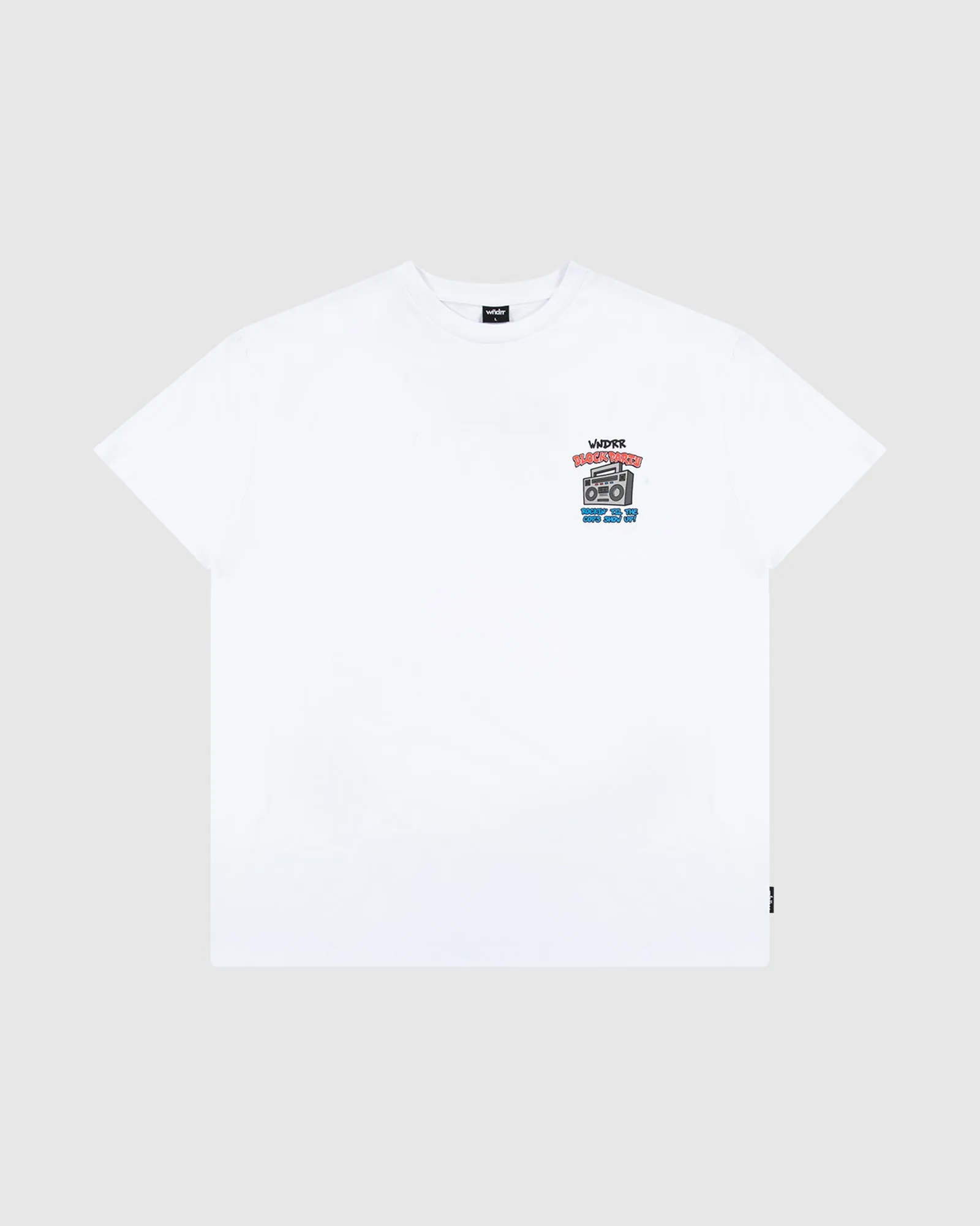 BLOCK PARTY BOX FIT TEE - WHITE sold by WNDRR product image thumbnail 3