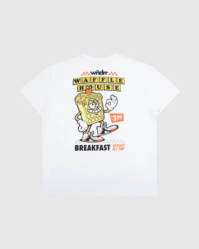 WAFFLE HOUSE BOX FIT TEE - WHITE sold by WNDRR