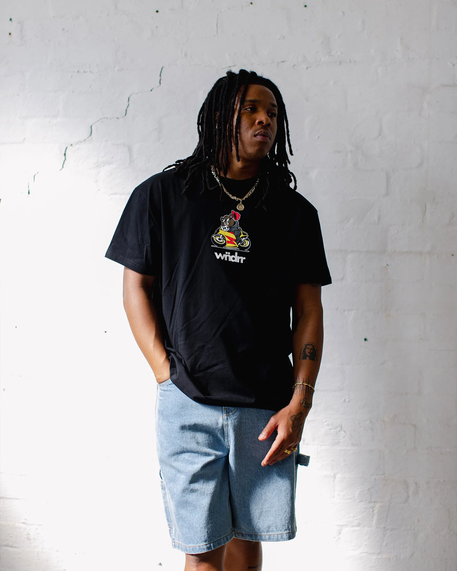 BIKER BOX FIT TEE - BLACK sold by WNDRR product image thumbnail 2