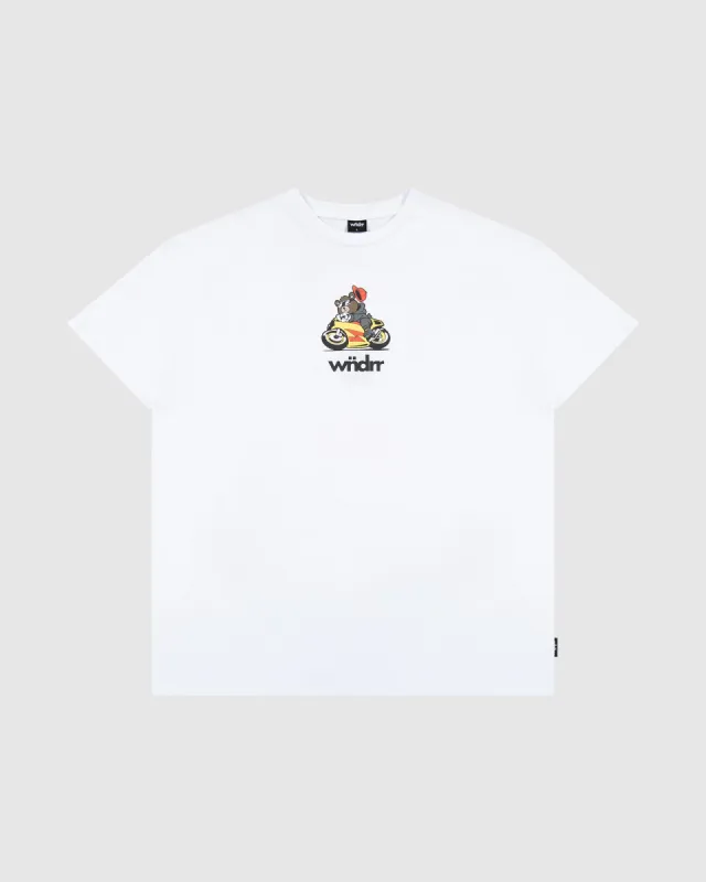 BIKER BOX FIT TEE - WHITE sold by WNDRR