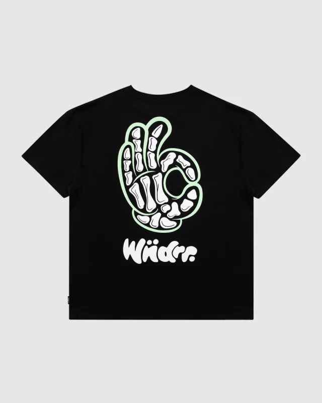 BONES BOX FIT TEE - BLACK sold by WNDRR