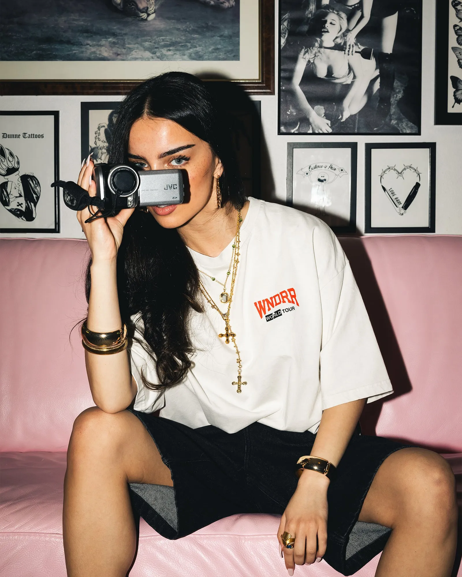 WOMENS WORLD TOUR CROPPED FIT TEE - WASHED WHITE sold by WNDRR product image thumbnail 5