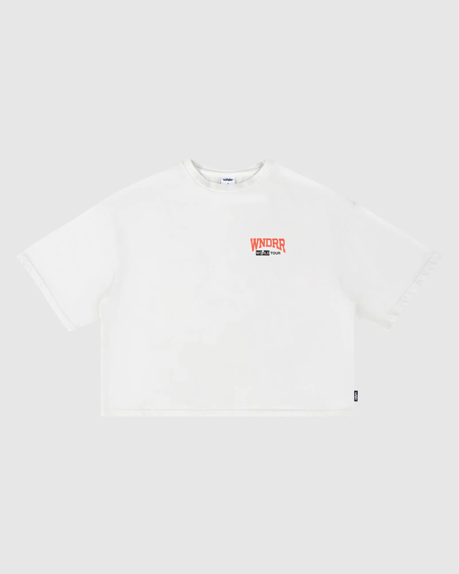 WOMENS WORLD TOUR CROPPED FIT TEE - WASHED WHITE sold by WNDRR product image thumbnail 3