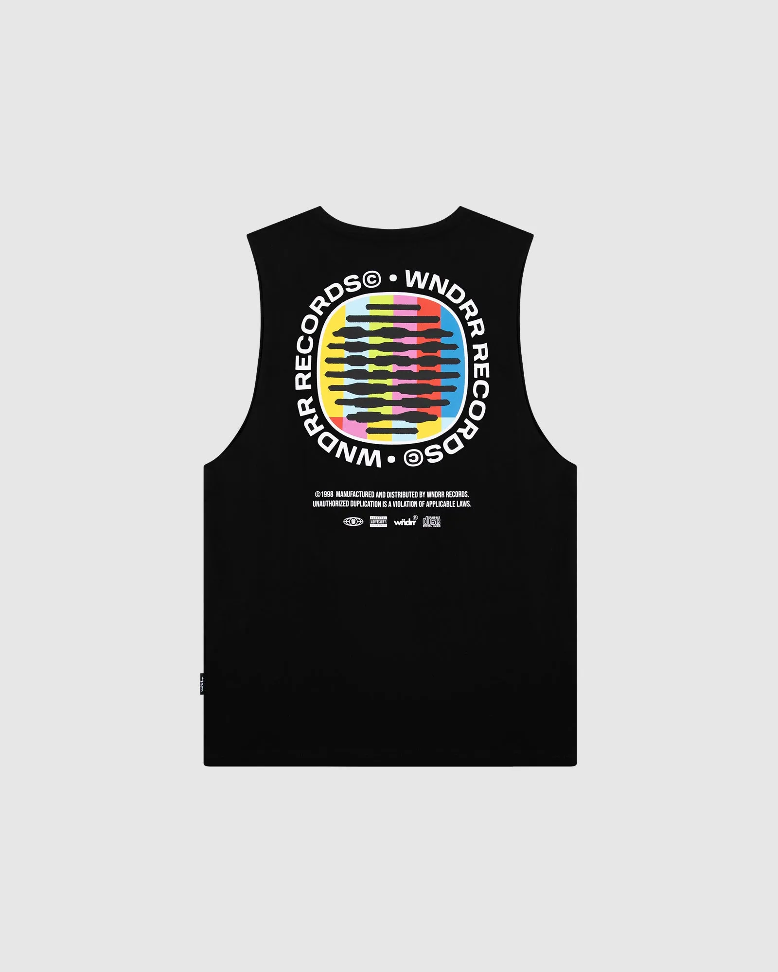 NO SIGNAL MUSCLE TOP - BLACK sold by WNDRR