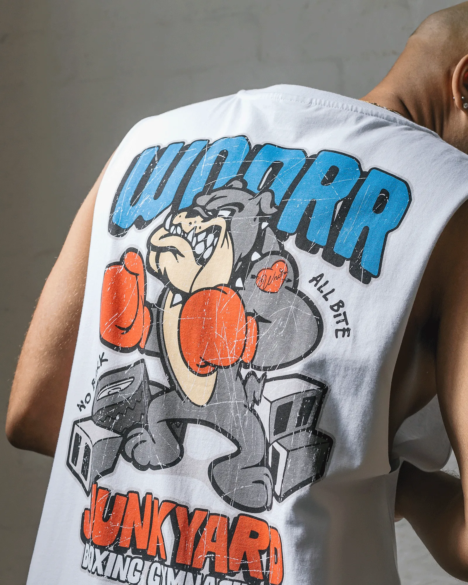 JUNKYARD MUSCLE TOP - WHITE sold by WNDRR product image thumbnail 2