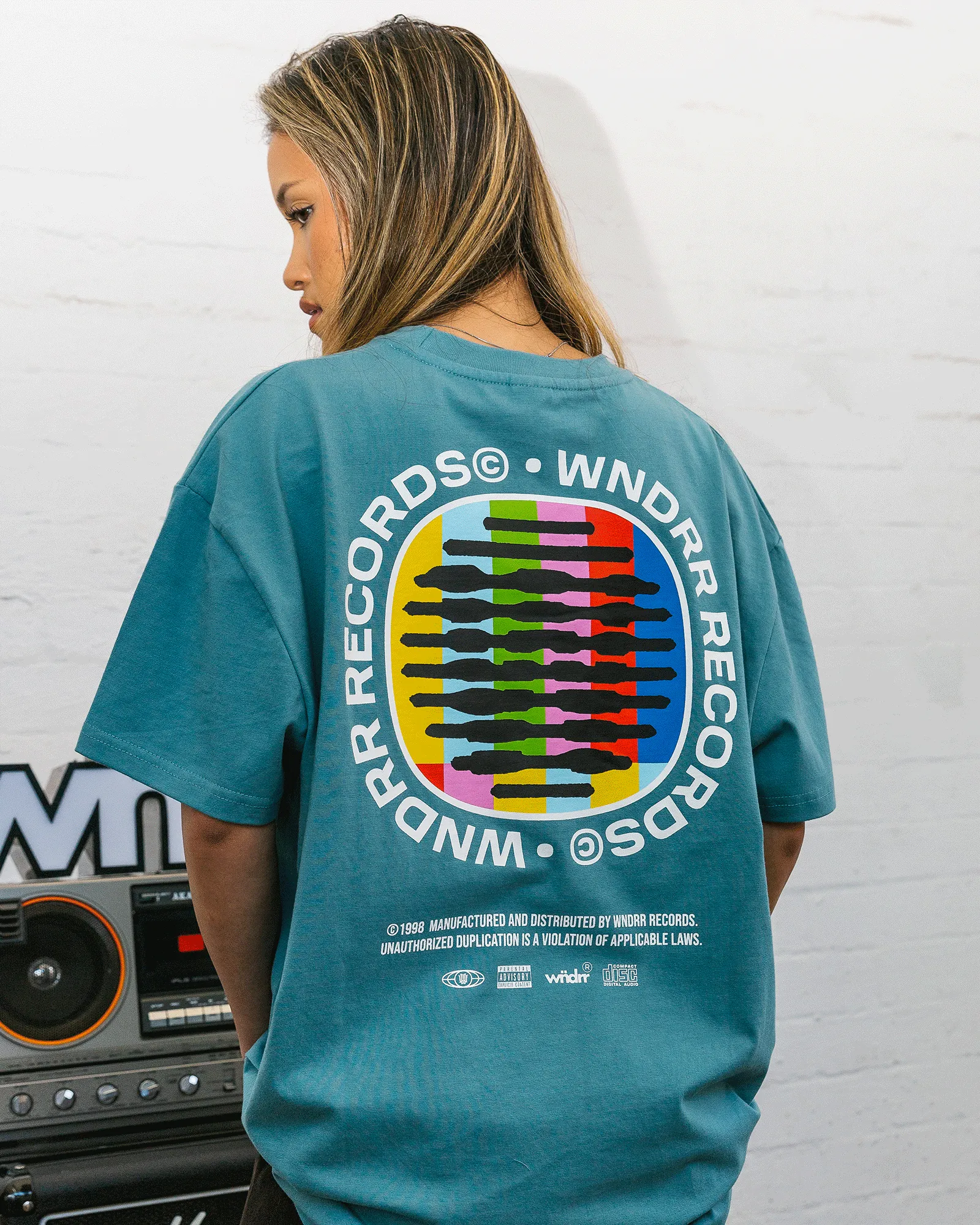 NO SIGNAL BOX FIT TEE - DUSK BLUE sold by WNDRR product image thumbnail 2