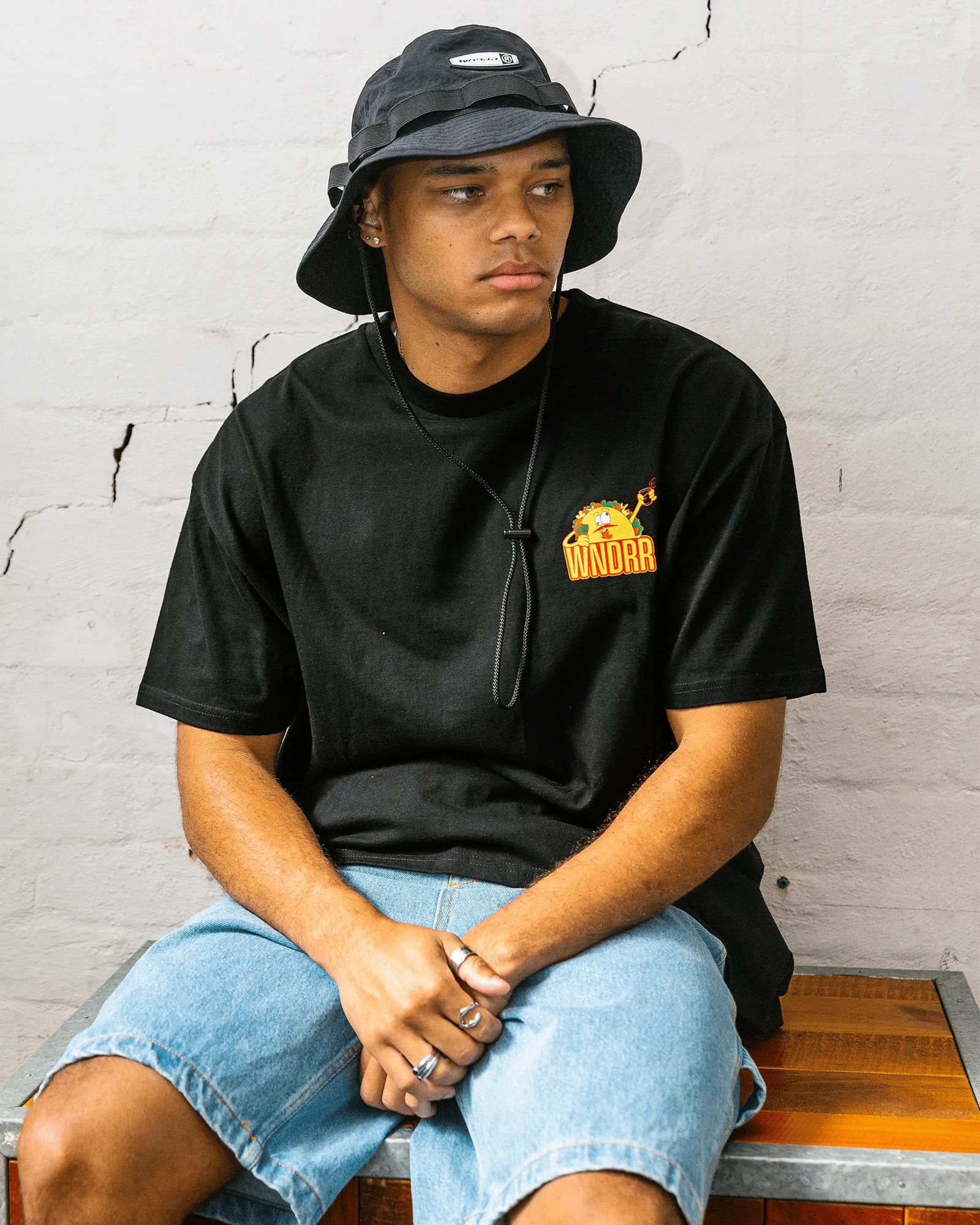 TACO BOX FIT TEE - BLACK sold by WNDRR product image thumbnail 4