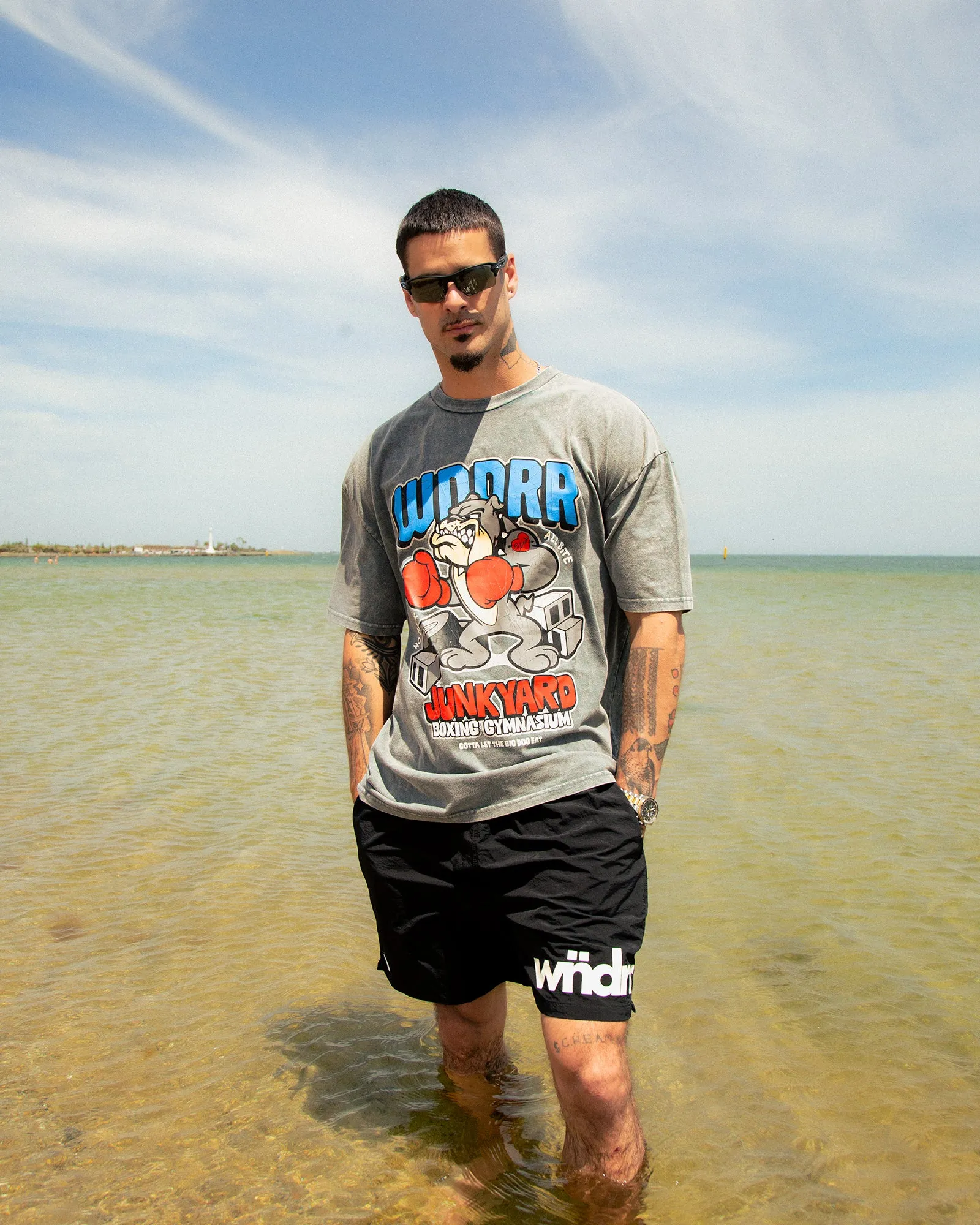 JUNKYARD BOX FIT TEE - WASHED GREY sold by WNDRR product image thumbnail 5