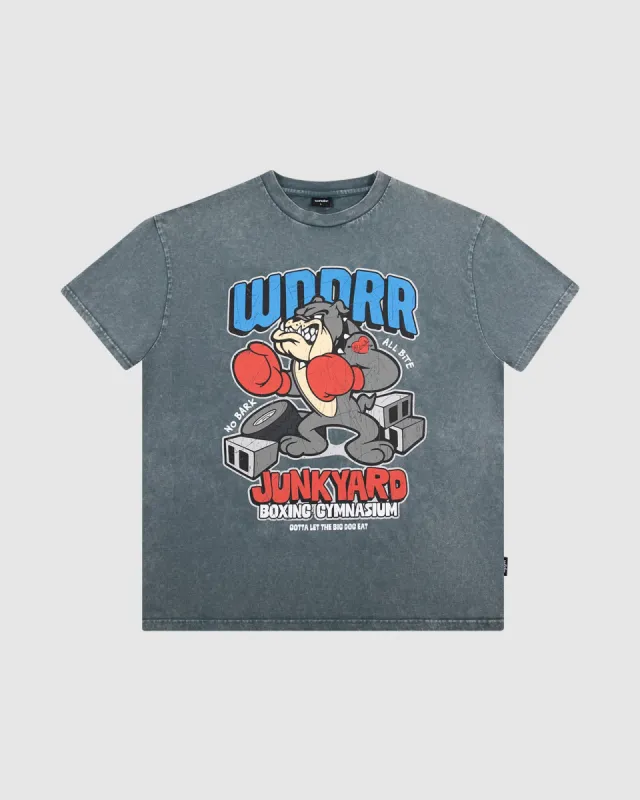 JUNKYARD BOX FIT TEE - WASHED GREY sold by WNDRR