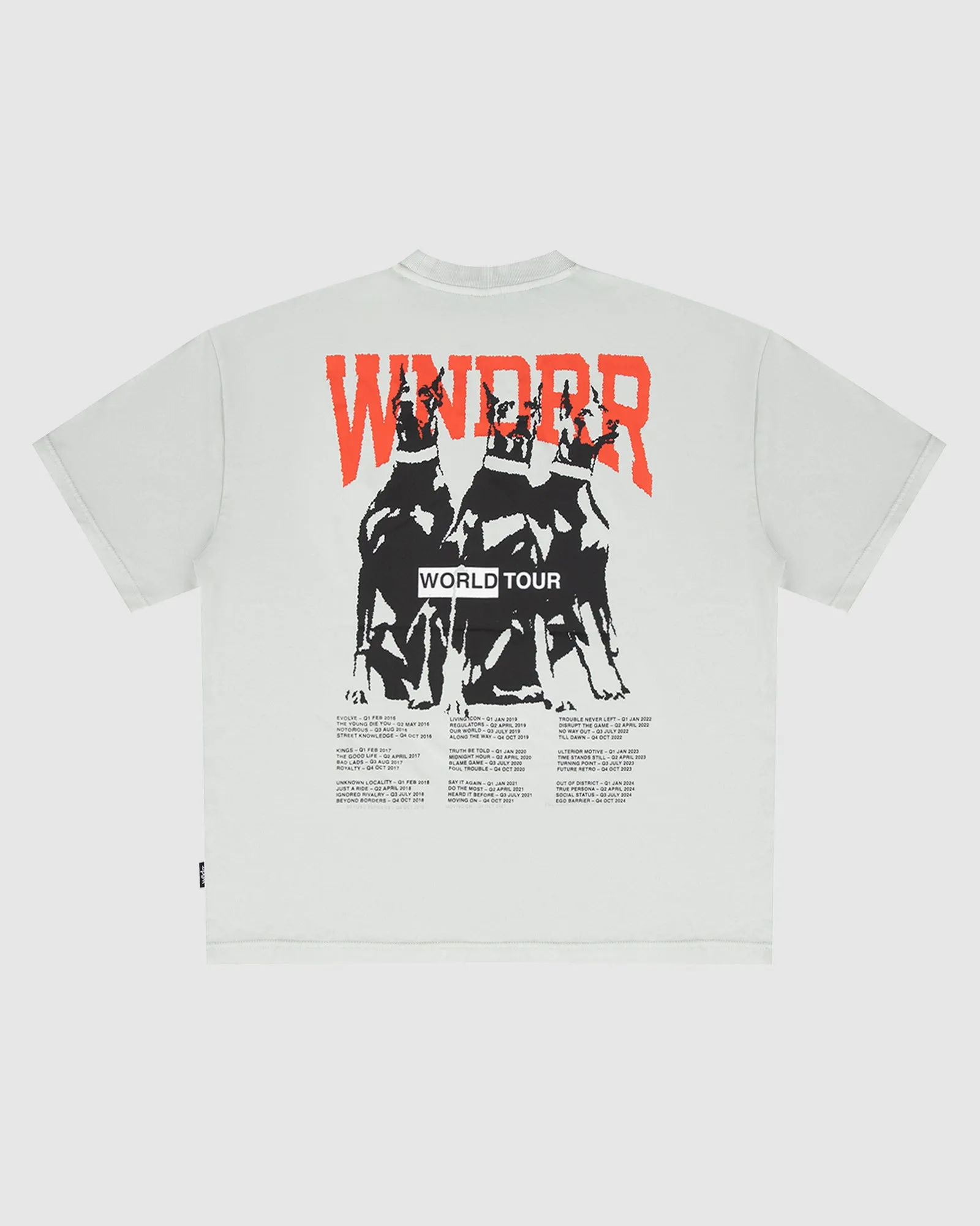 WORLD TOUR HEAVY WEIGHT TEE - WASHED WHITE sold by WNDRR