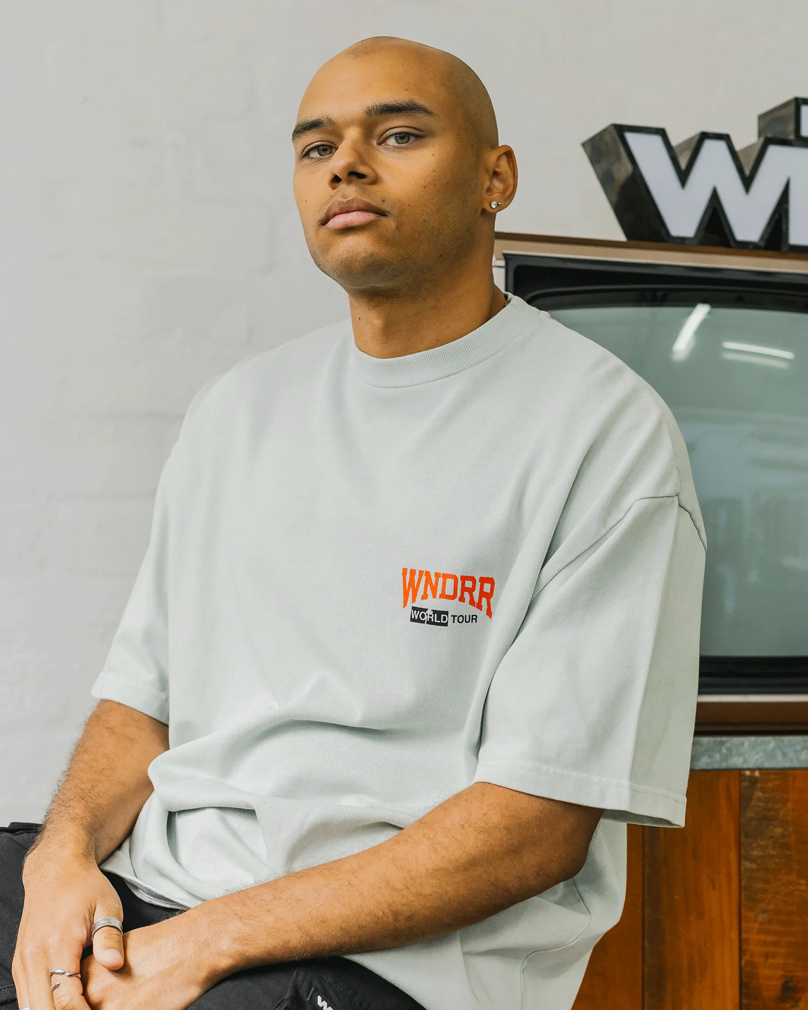 WORLD TOUR HEAVY WEIGHT TEE - WASHED WHITE sold by WNDRR product image thumbnail 4