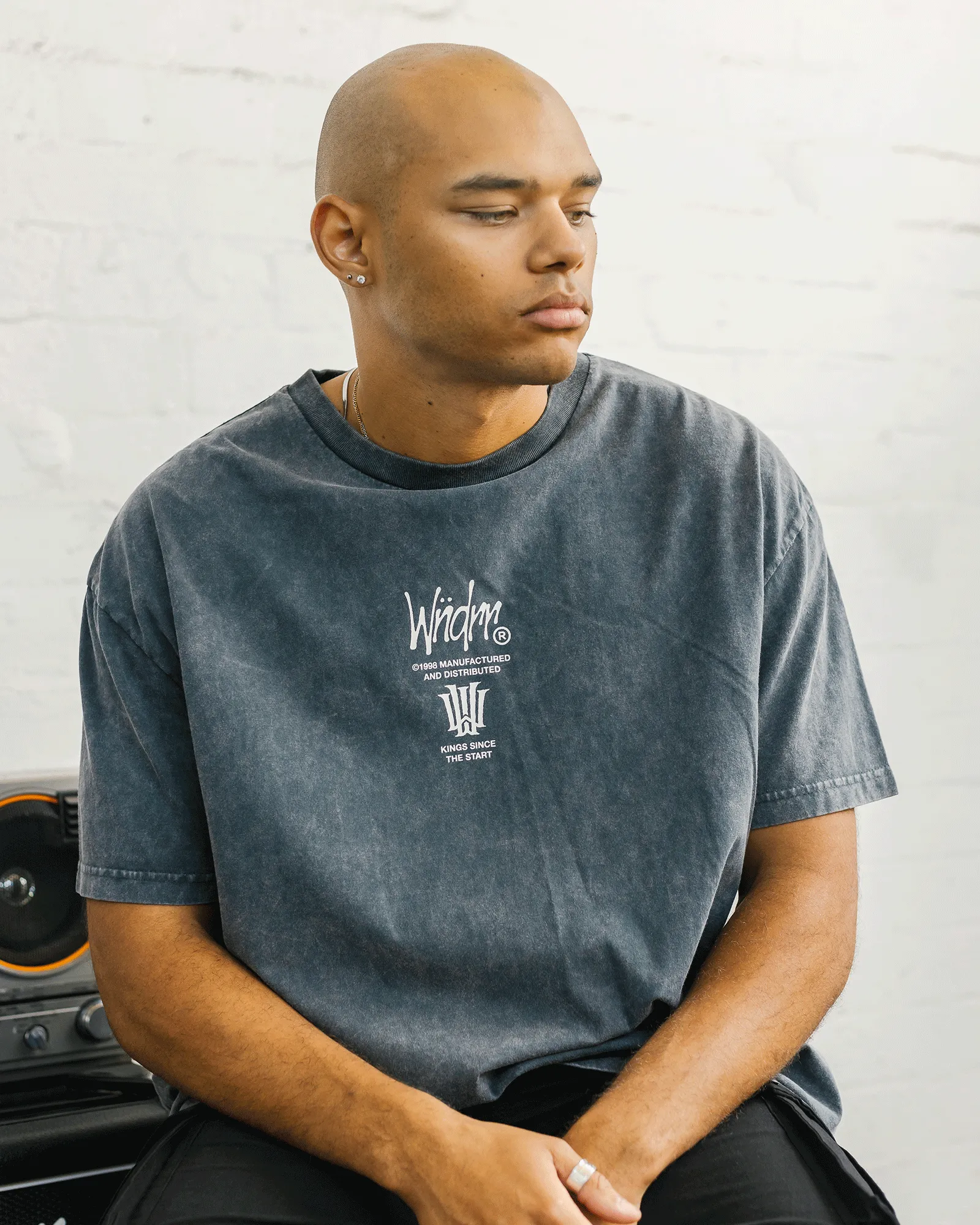 NOISE BOX FIT TEE - WASHED GREY sold by WNDRR product image thumbnail 4