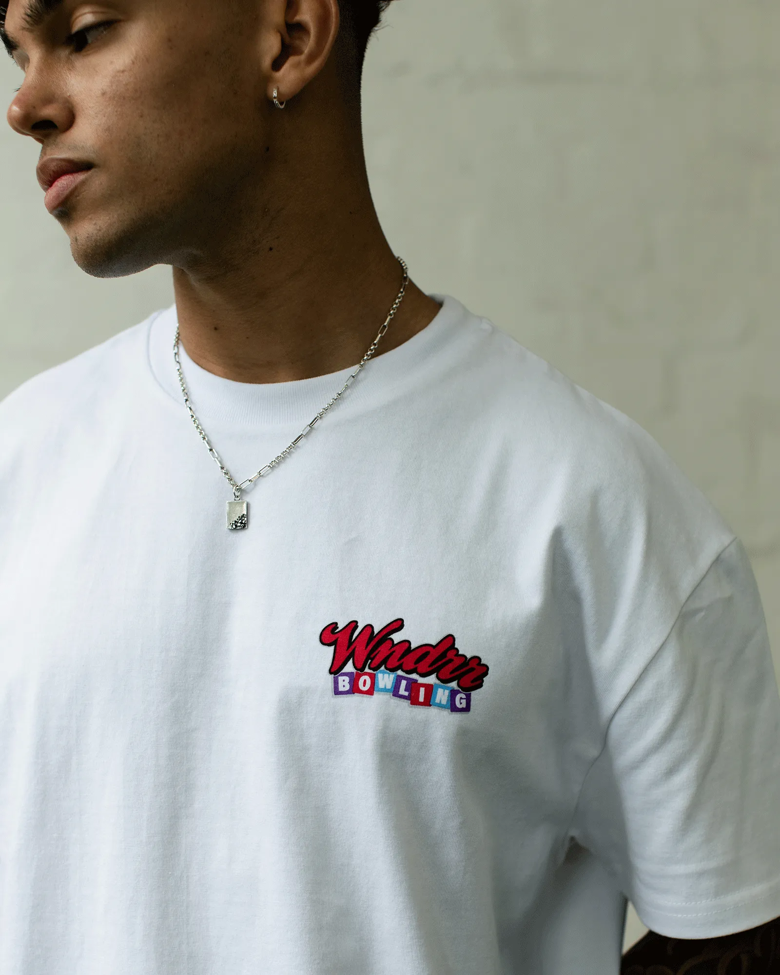 BOWLING BOX FIT TEE - WHITE sold by WNDRR product image thumbnail 4