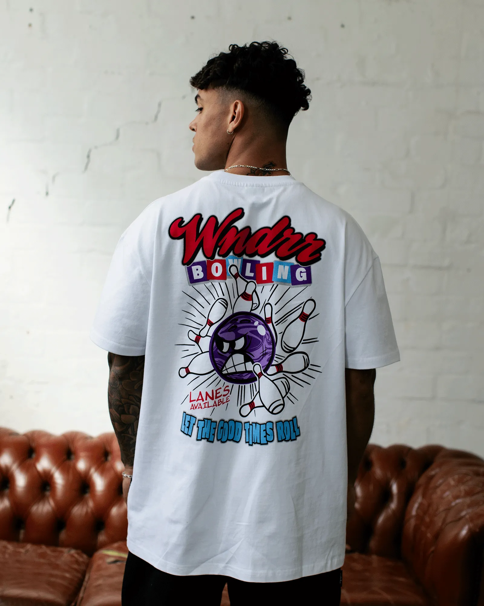 BOWLING BOX FIT TEE - WHITE sold by WNDRR product image thumbnail 2