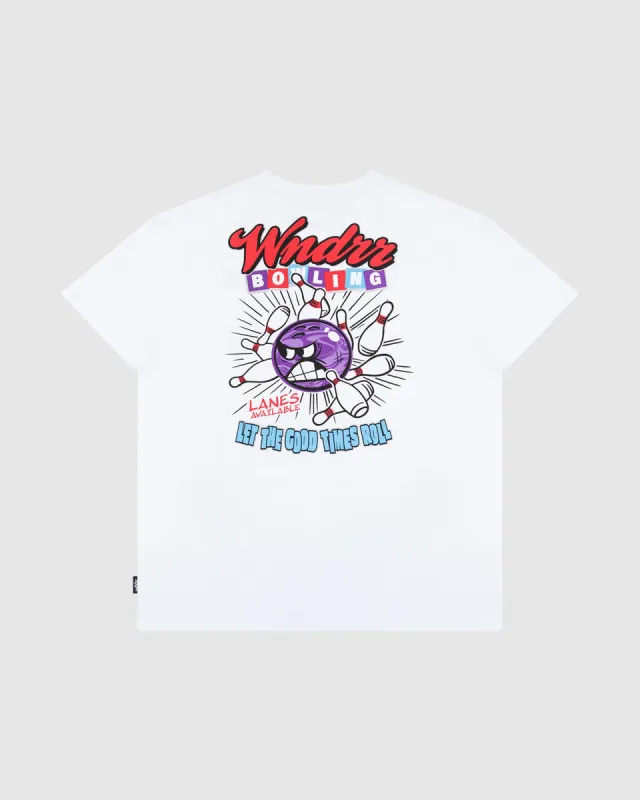 BOWLING BOX FIT TEE - WHITE sold by WNDRR