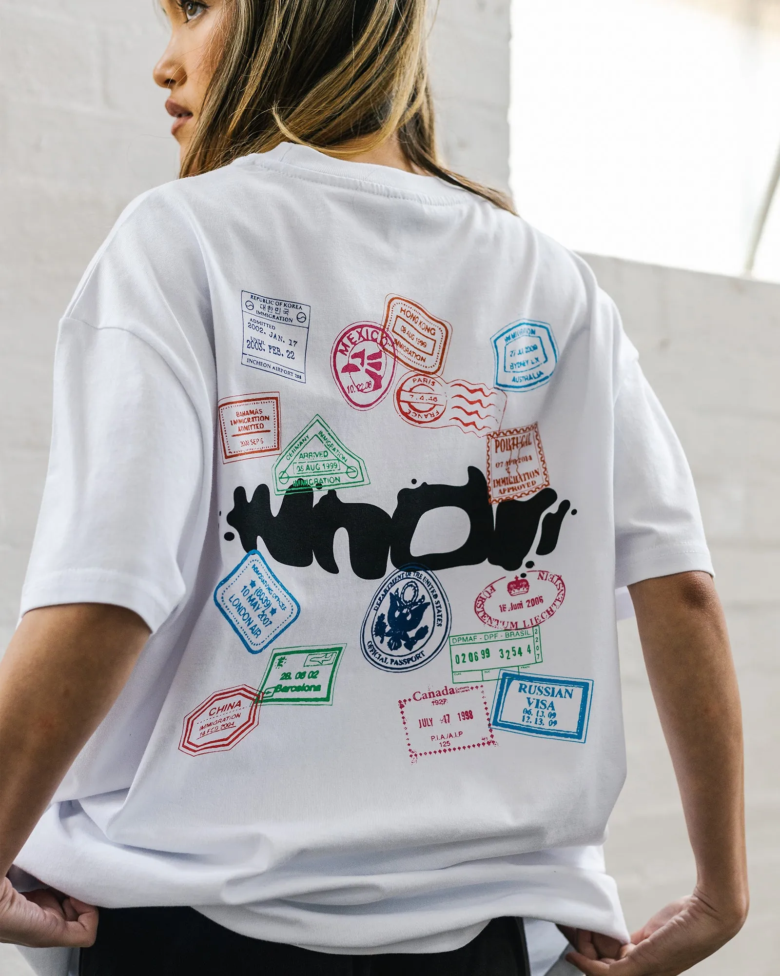 STAMP BOX FIT TEE - WHITE sold by WNDRR product image thumbnail 2