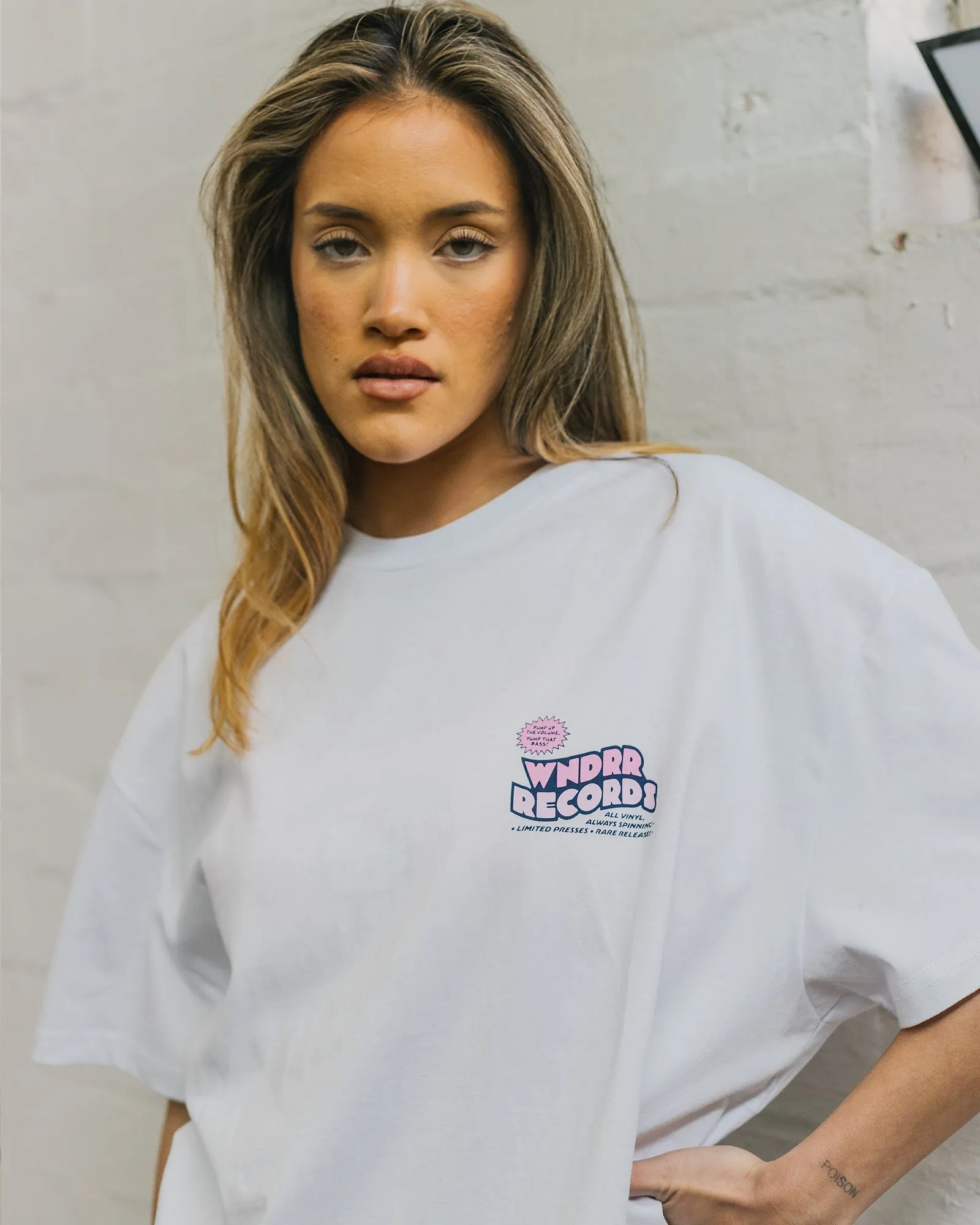 ALL VINYL BOX FIT TEE - WHITE sold by WNDRR product image thumbnail 4