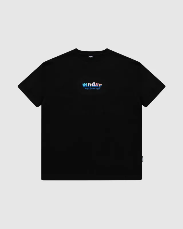 BLOCKED BOX FIT TEE - BLACK sold by WNDRR