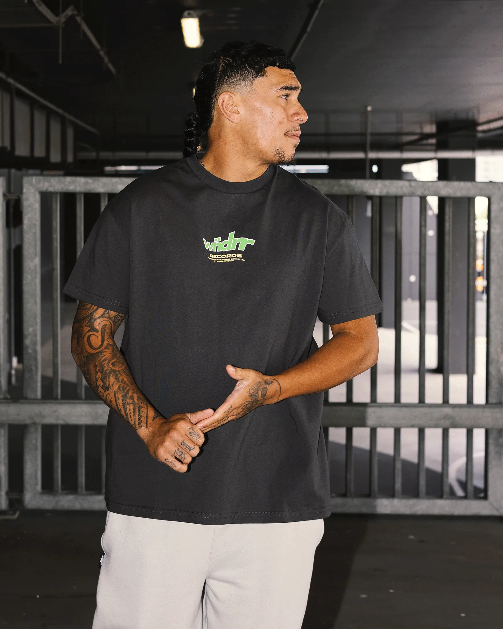 WARPED BOX FIT TEE - FADED BLACK sold by WNDRR product image thumbnail 4