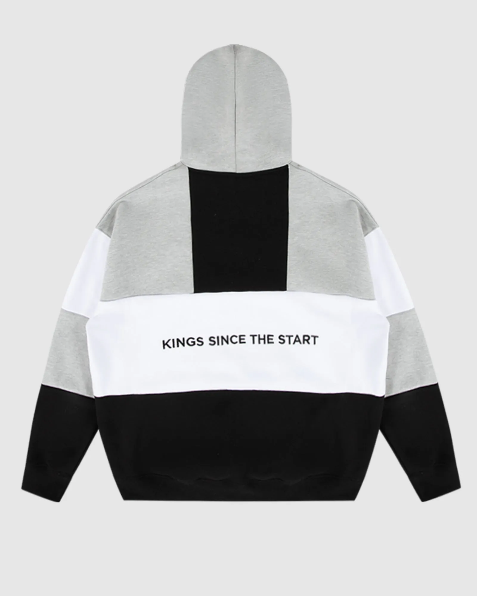 GLOBAL PANEL HOOD SWEAT - BLACK/GREY MARLE sold by WNDRR product image thumbnail 3