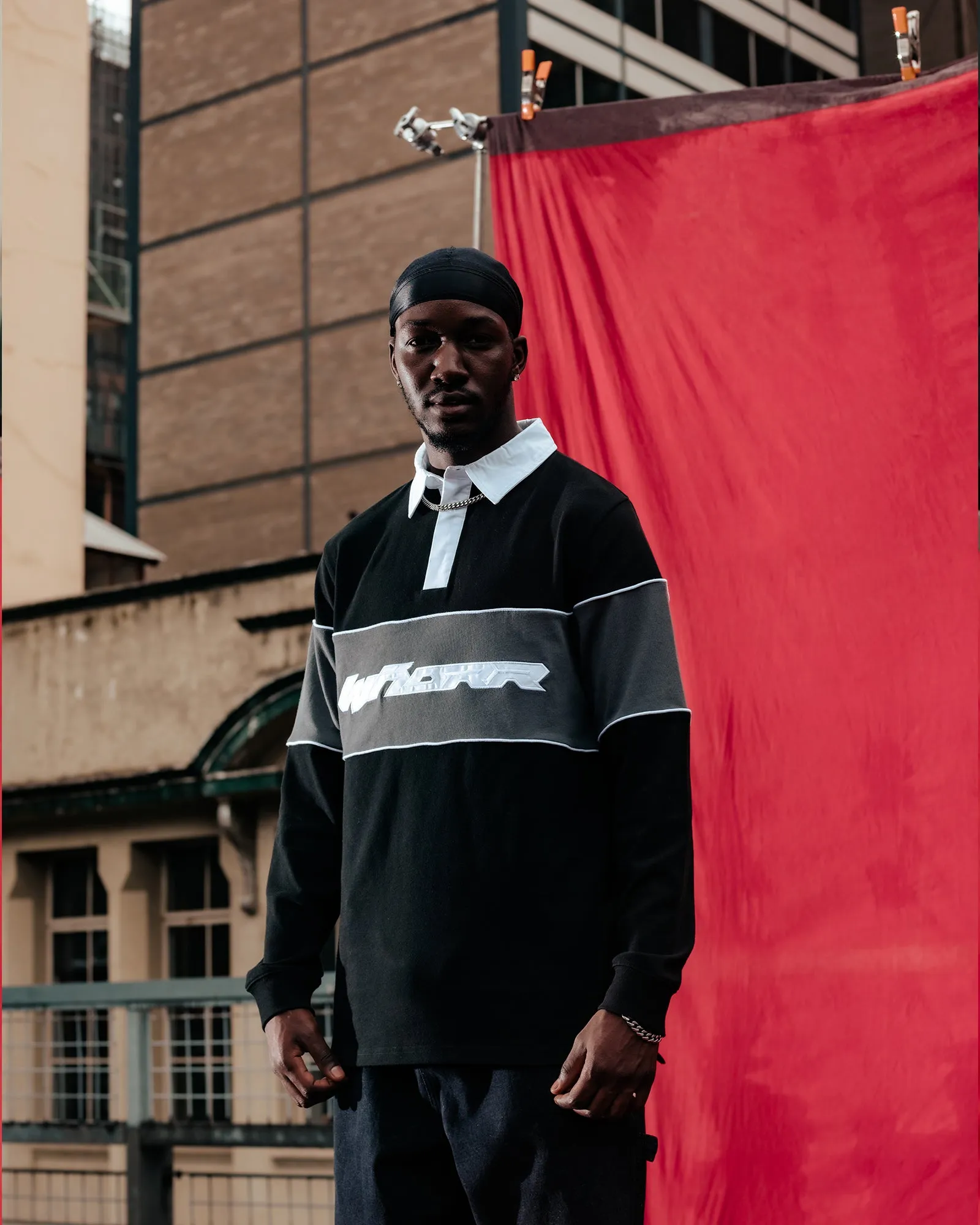 ROTHMAN PANEL RUGBY TOP - BLACK/GREY sold by WNDRR product image thumbnail 5