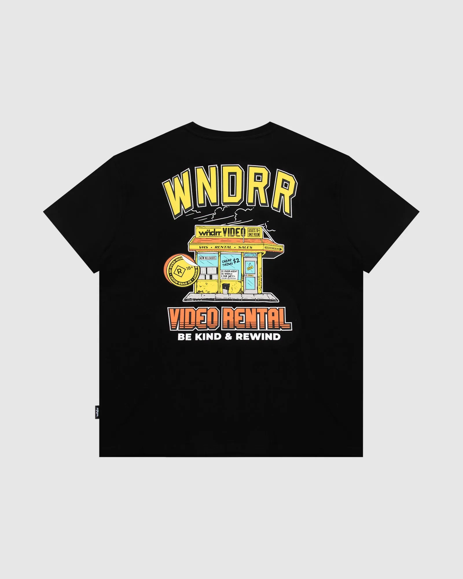 VIDEO RENTAL BOX FIT TEE - BLACK sold by WNDRR