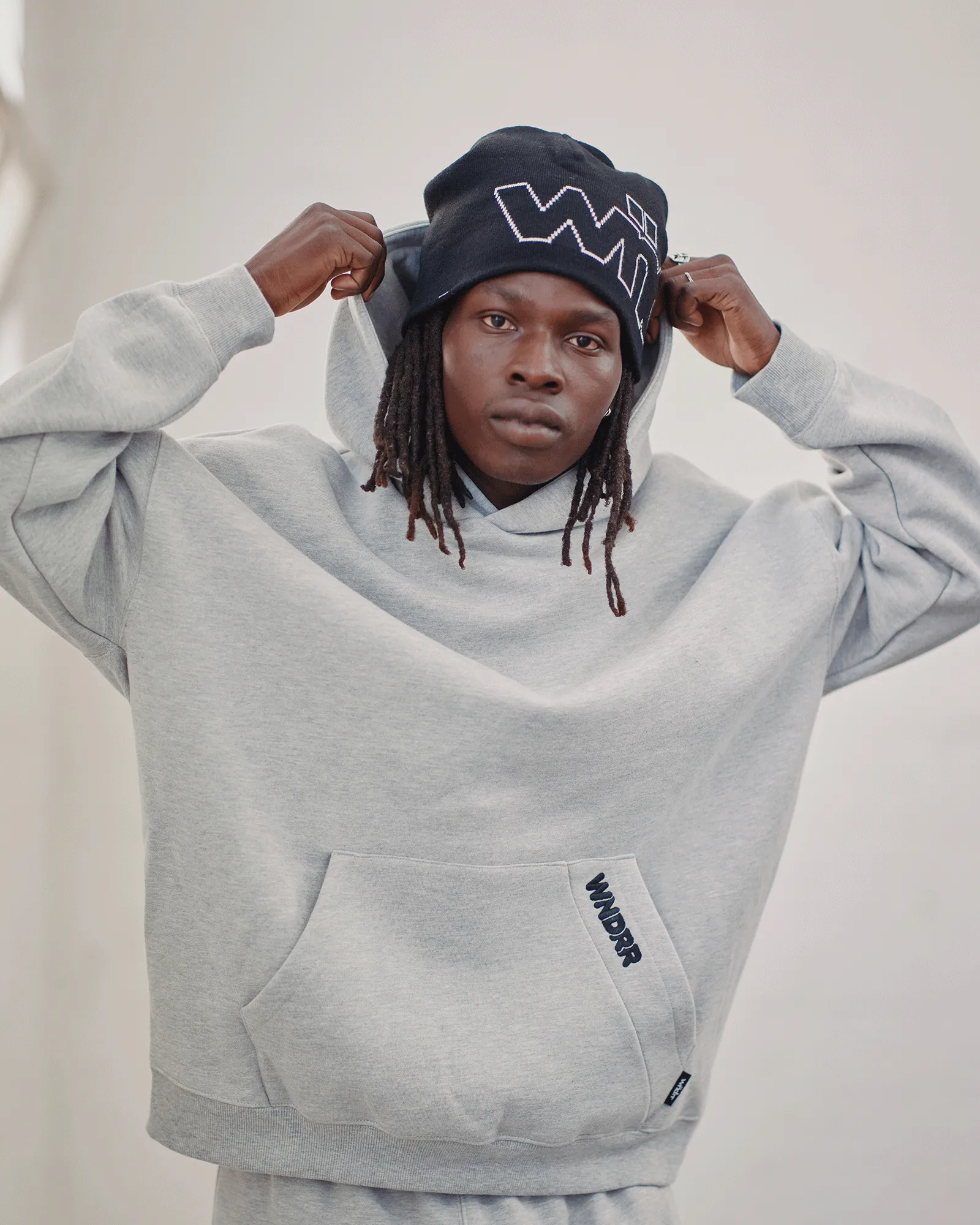 HALO HOOD SWEAT - GREY MARLE sold by WNDRR product image thumbnail 2