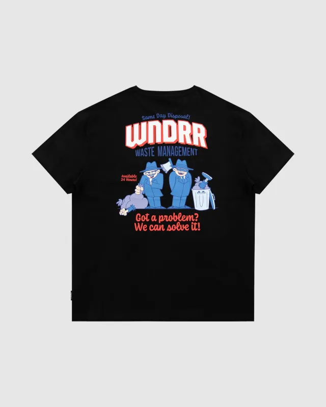 WASTE MANAGEMENT BOX FIT TEE - BLACK sold by WNDRR