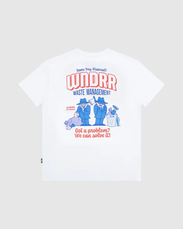 WASTE MANAGEMENT BOX FIT TEE - WHITE sold by WNDRR