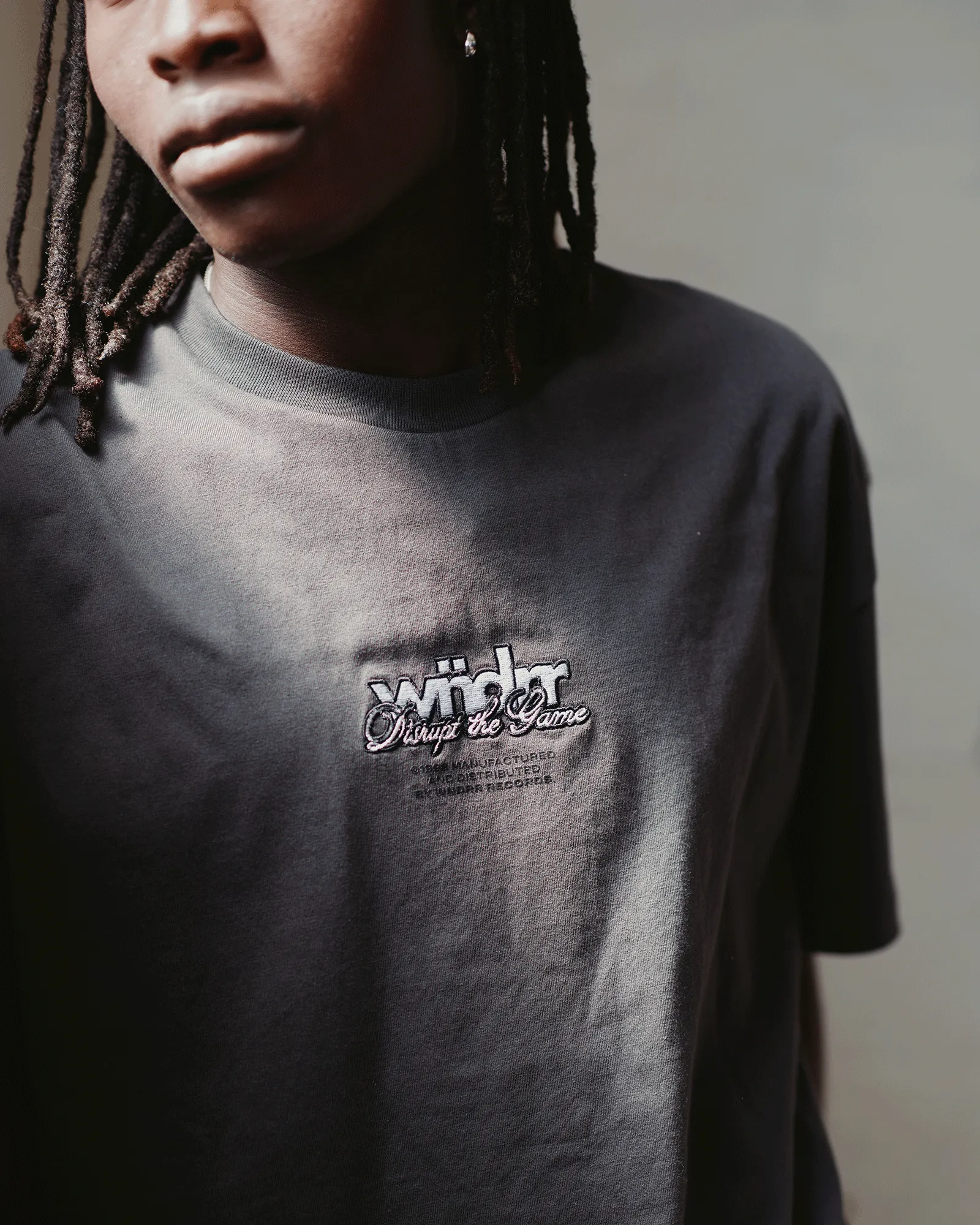 DISTURB BOX FIT TEE - FADED BLACK sold by WNDRR product image thumbnail 2