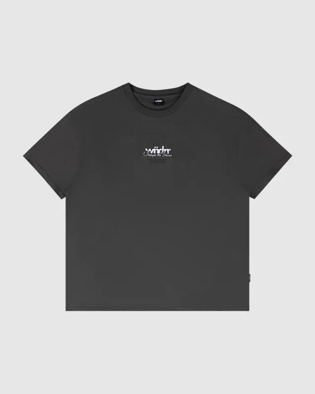 DISTURB BOX FIT TEE - FADED BLACK sold by WNDRR