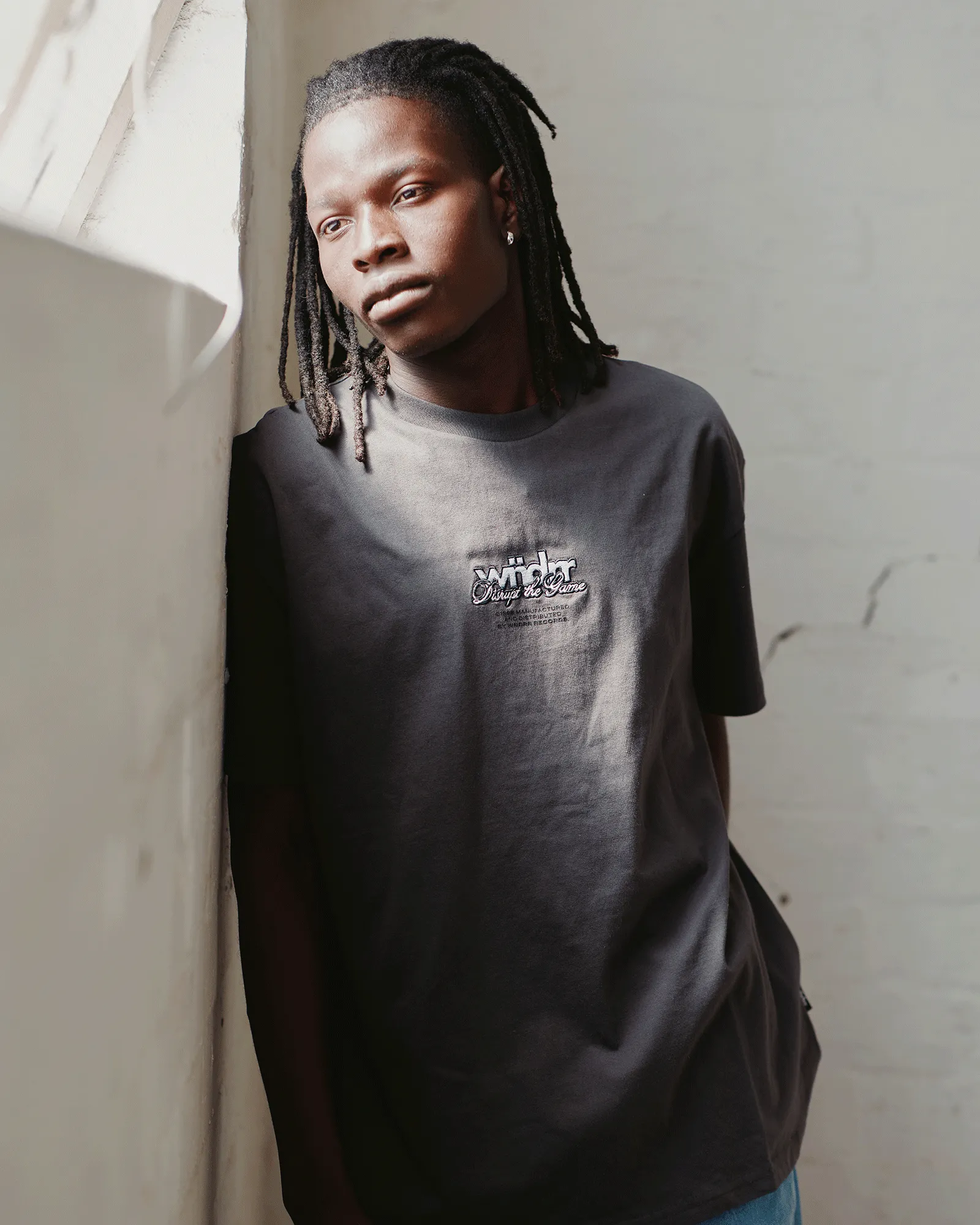 DISTURB BOX FIT TEE - FADED BLACK sold by WNDRR product image thumbnail 4