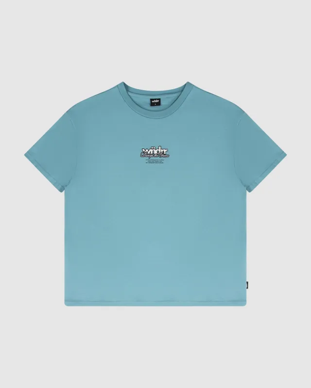 DISTURB BOX FIT TEE - DUSK BLUE sold by WNDRR