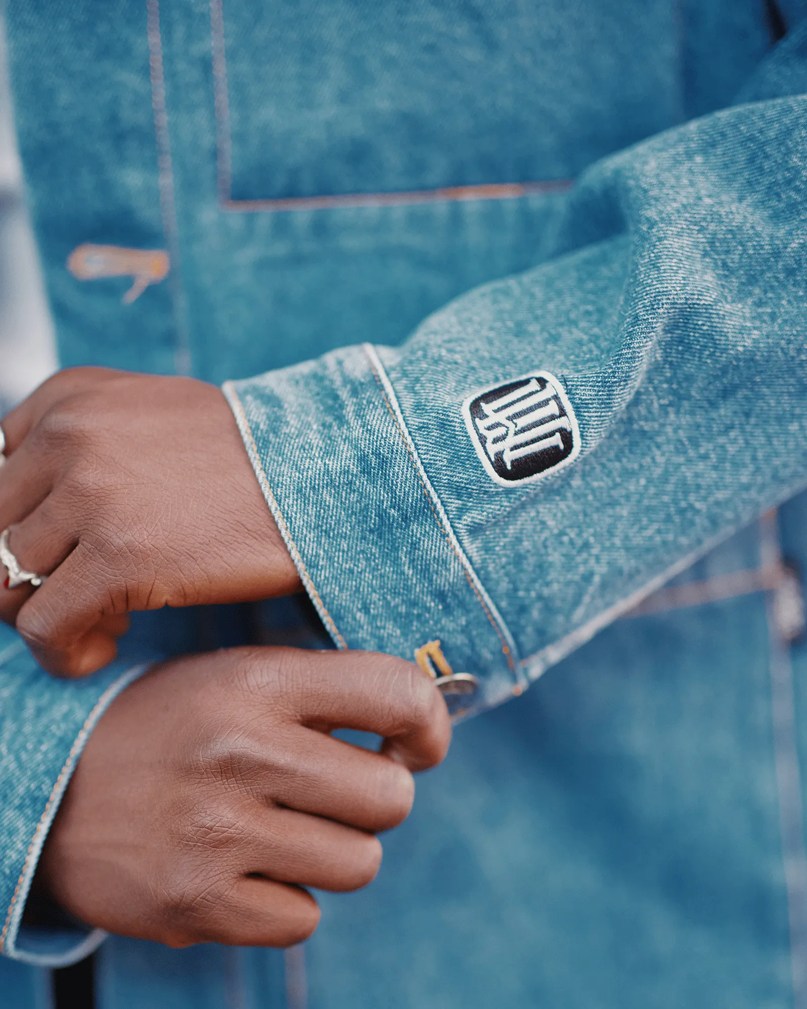 SCRIPT DENIM OVERSHIRT - BLUE sold by WNDRR product image thumbnail 5