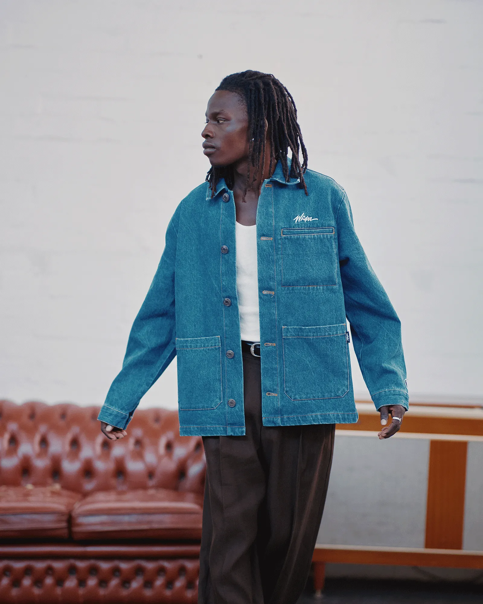 SCRIPT DENIM OVERSHIRT - BLUE sold by WNDRR product image thumbnail 4